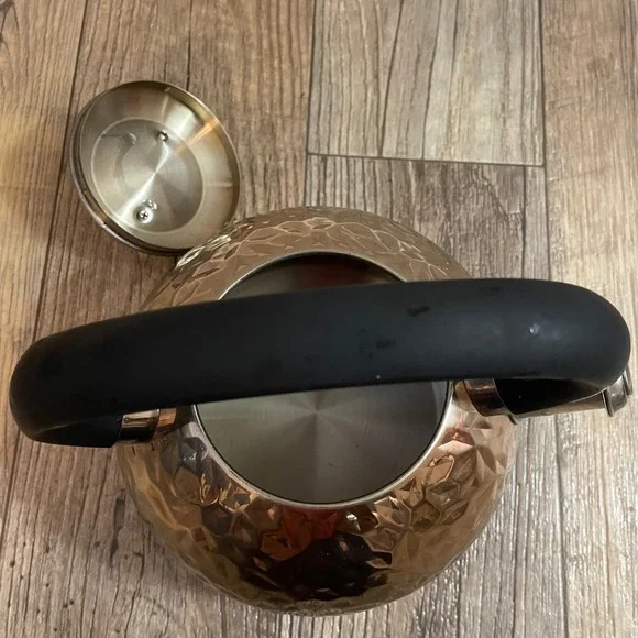 Haus Roland Copper Tone Hammered Stainless Steel Tea Kettle Induction - Picture 4 of 5